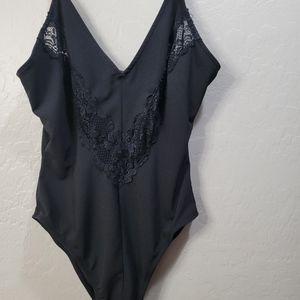 Forever 21 Black Lace Bodysuit Size L